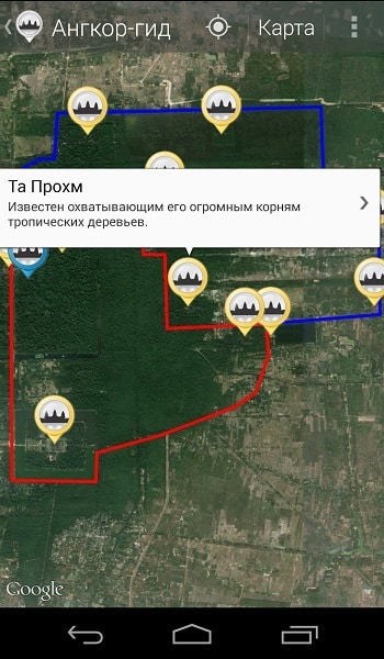 Ангкор-гид, храмы на карте