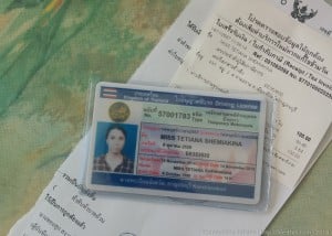 Тайские водительские права на мотобайк