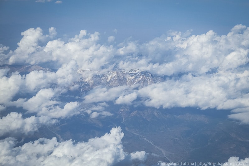 Горы, Вид из окна самолёта