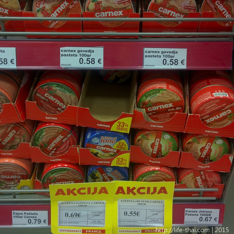 Цены на продукты в Черногории Цены на продукты в Черногории