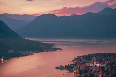 Боко-Которский залив на закате