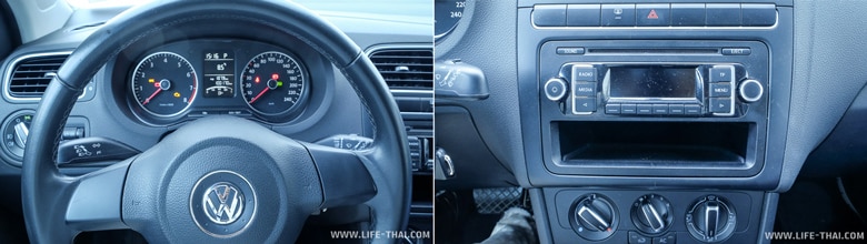 VW Polo внутри VW Polo в аренду в прокатах Черногории