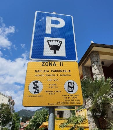 Парковка в Тивате - цены и как платить