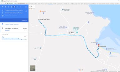 Карта, как дойти из Утопия Резорт до пляжа Чалоклам
