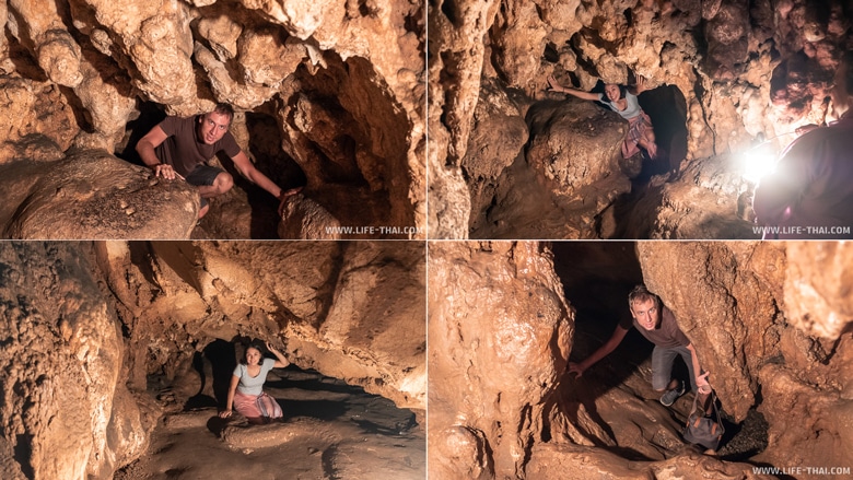 Ходы и лазы внутри пещеры Tham Chiang Dao