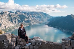 Вид на Боко-Которский залив с австрийского форта, Черногория