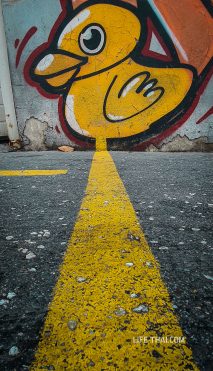 Граффити в Белграде: желтая утка