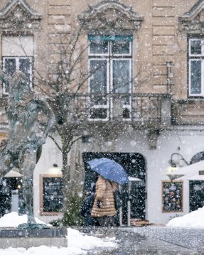 Зима в Любляне, Словения